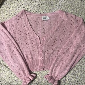 Pink Princess Polly Cropped Cardigan